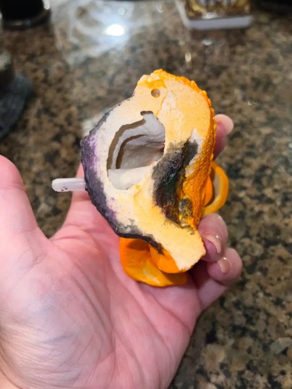 Orange starfish bubbler also known as hydroponics decoration